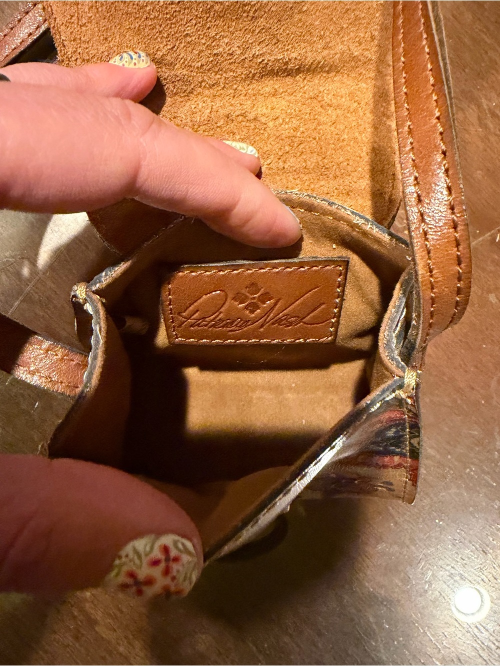 Patricia Nash Tan Floral Print Mini Crossbody Bag - Picture 5 of 5